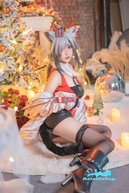Coser@周叽是可爱兔兔 Vol.032: 圣诞黑丝兽耳 Christmas black silk beast ear
